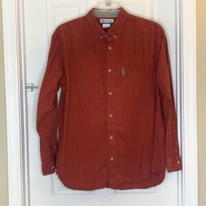Columbia Long Sleeve Button Down Shirt Orange Red Size XL